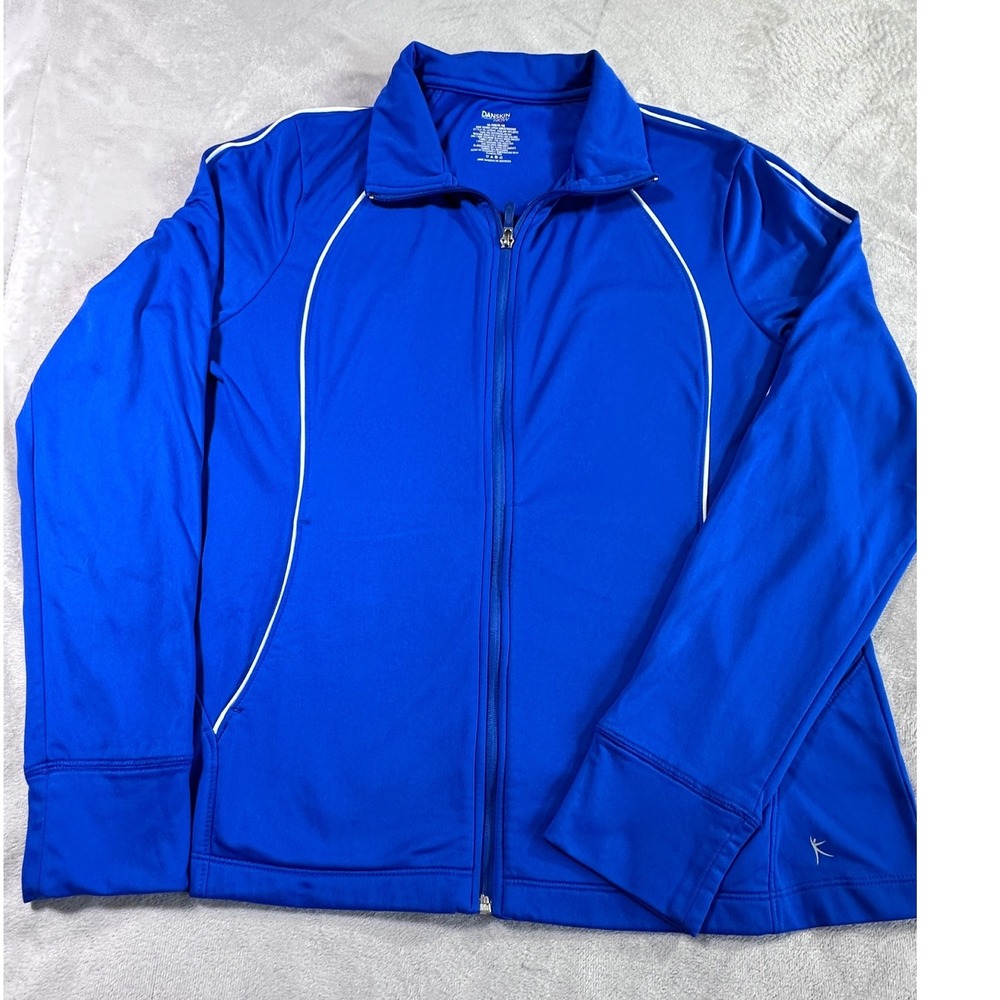 Danskin Now Womens Royal Blue Full Zip Track Jacket XL 16-18 Activewear